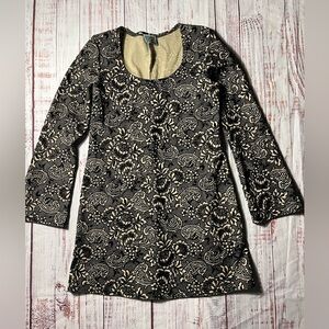 Tripp NYC Beige and Black Patterned stretch mini dress
